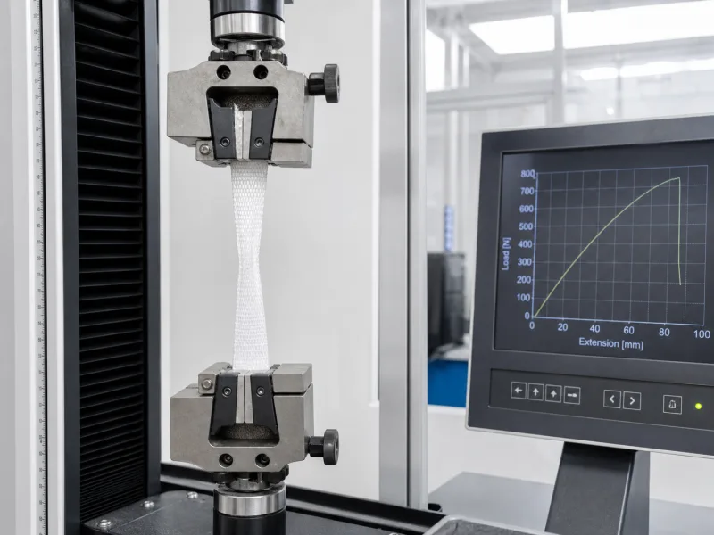Tensile Testing in a polymer packaging quality laboratory